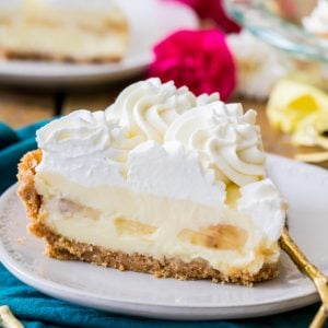 Banana Cream Pie slice on plate