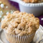 Coffee cake muffin with streusel topping
