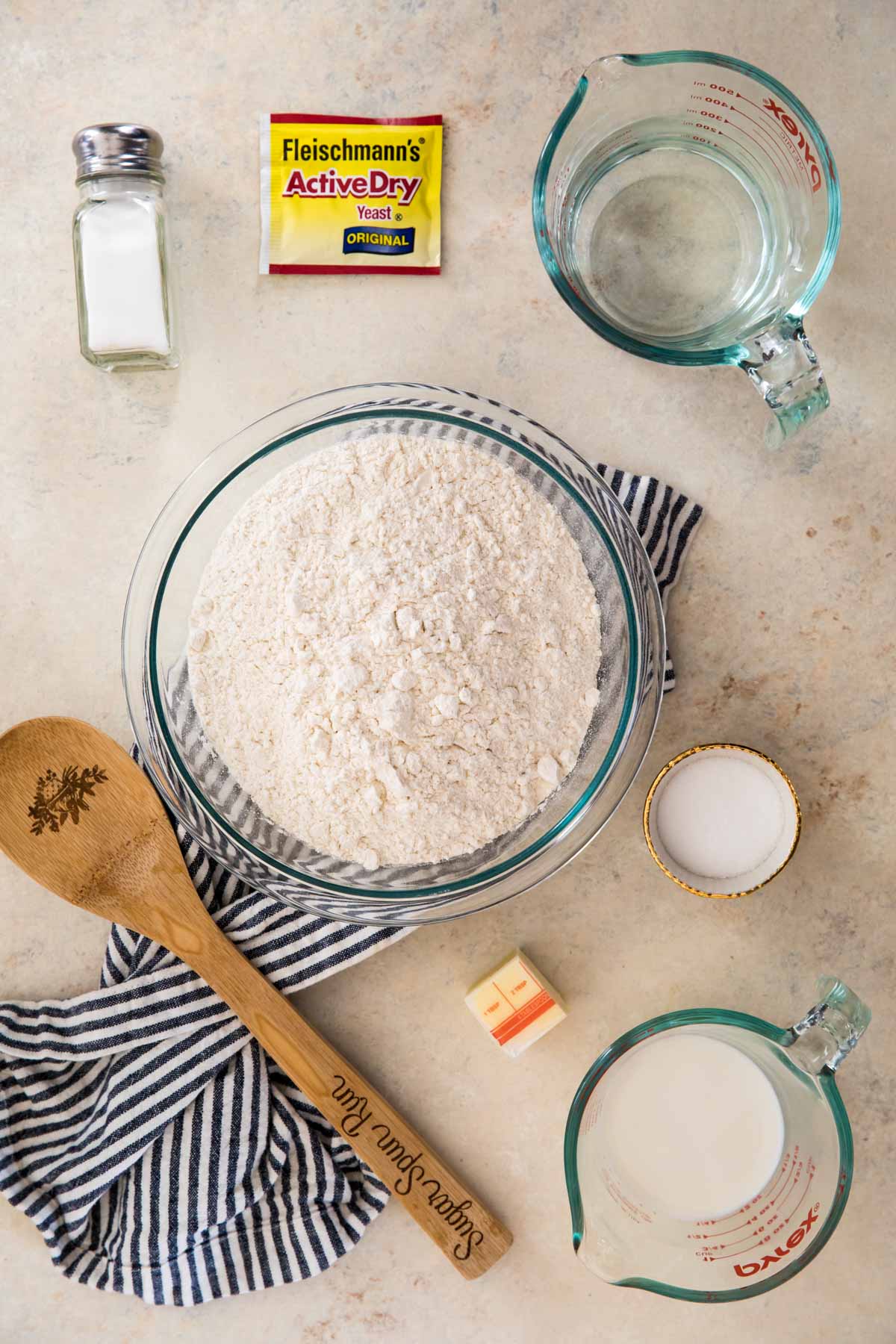 ingredients for homemade bread