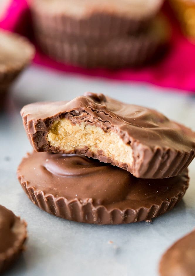 Two homemade peanut butter cups