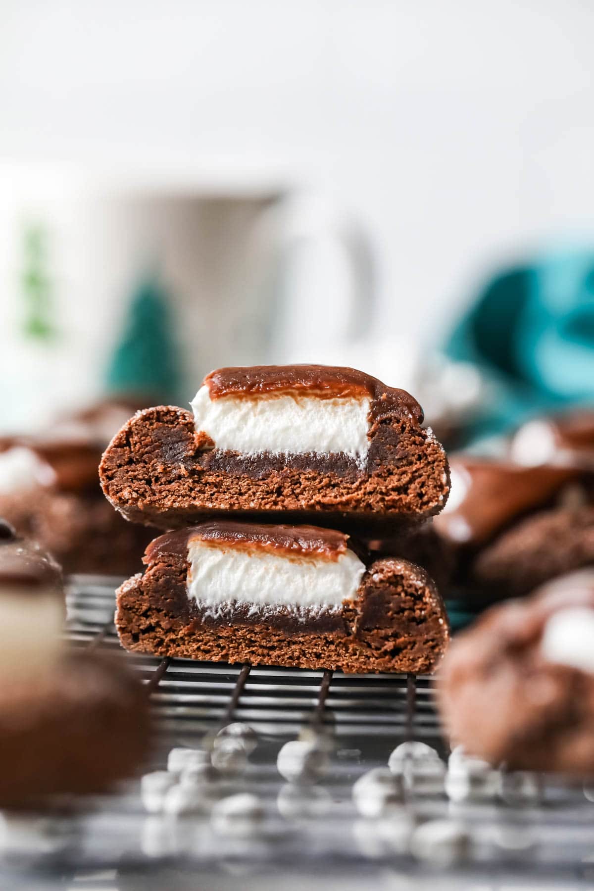 Cross section of a hot chocolate cookie.