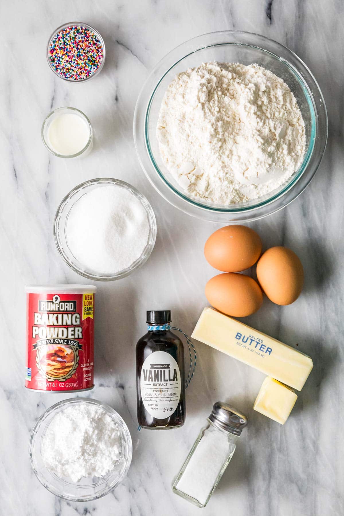 Ingredients for Italian cookies