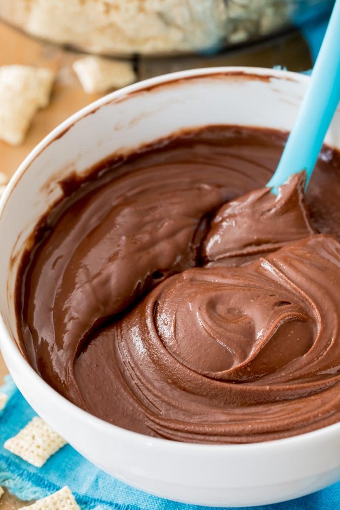 melted chocolate in bowl