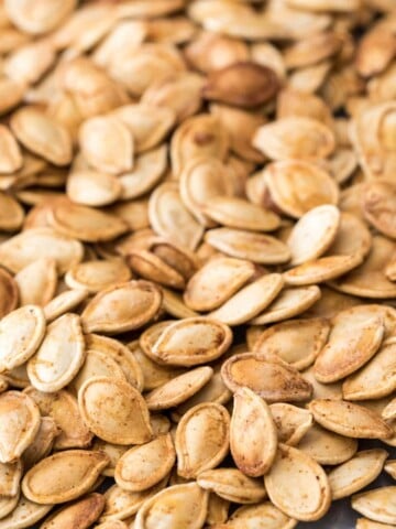 roasted pumpkin seeds on marble