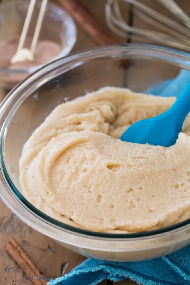 Batter in a glass bowl